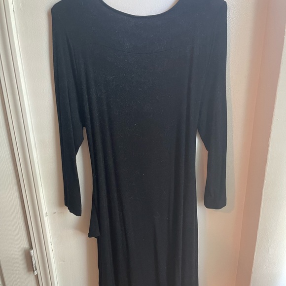 A New Day, black long sleeve tshirt dress, tie in front for extra detail - Picture 4 of 5